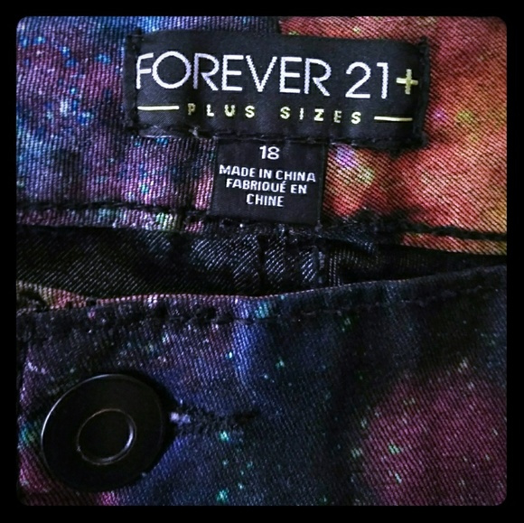 Forever 21+ Galaxy Print Skinny Jeans - Picture 3 of 3